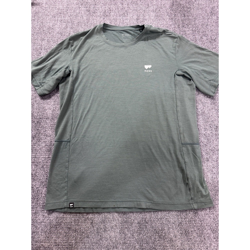 Mons Royale Mens Merino Shift 140 Wool Blend Shirt Size Medium Sage Green